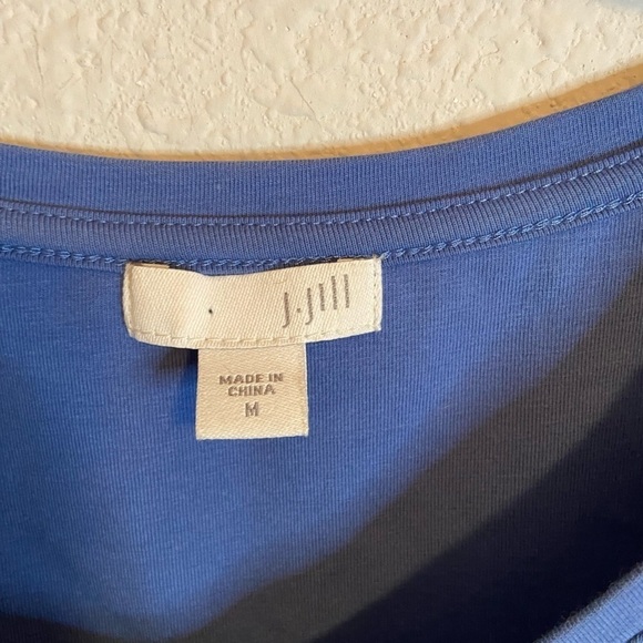 J.JILL Blue Mixed Media Button Back Top - Picture 2 of 3